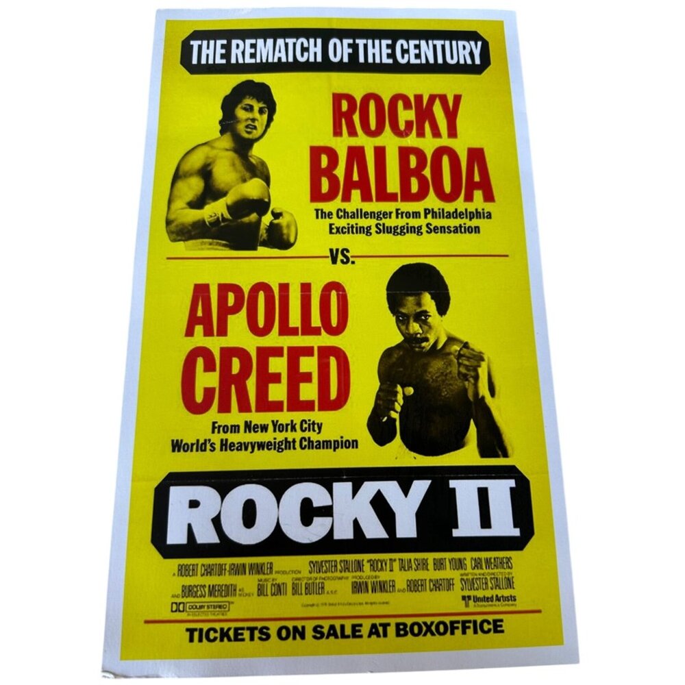 Movie "ROCKY II" Rocky Balboa vs. Apollo Creed Wall Poster Size 7 in. x 12 in.